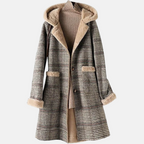 Montavien | Women's Winter Coat Lined – Elegant Plaid & Comfortable Warmth