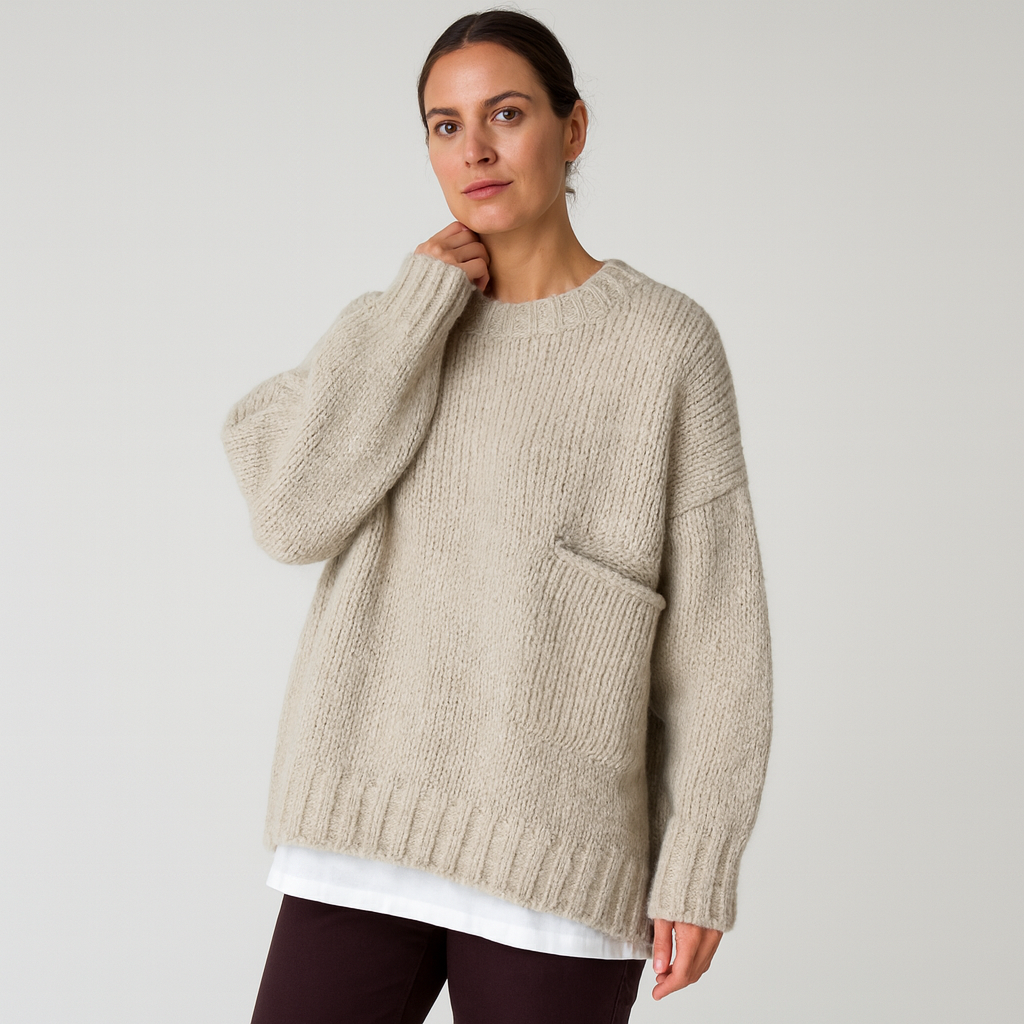 Montavien | Women’s Oversized Sweater with Front Pocket