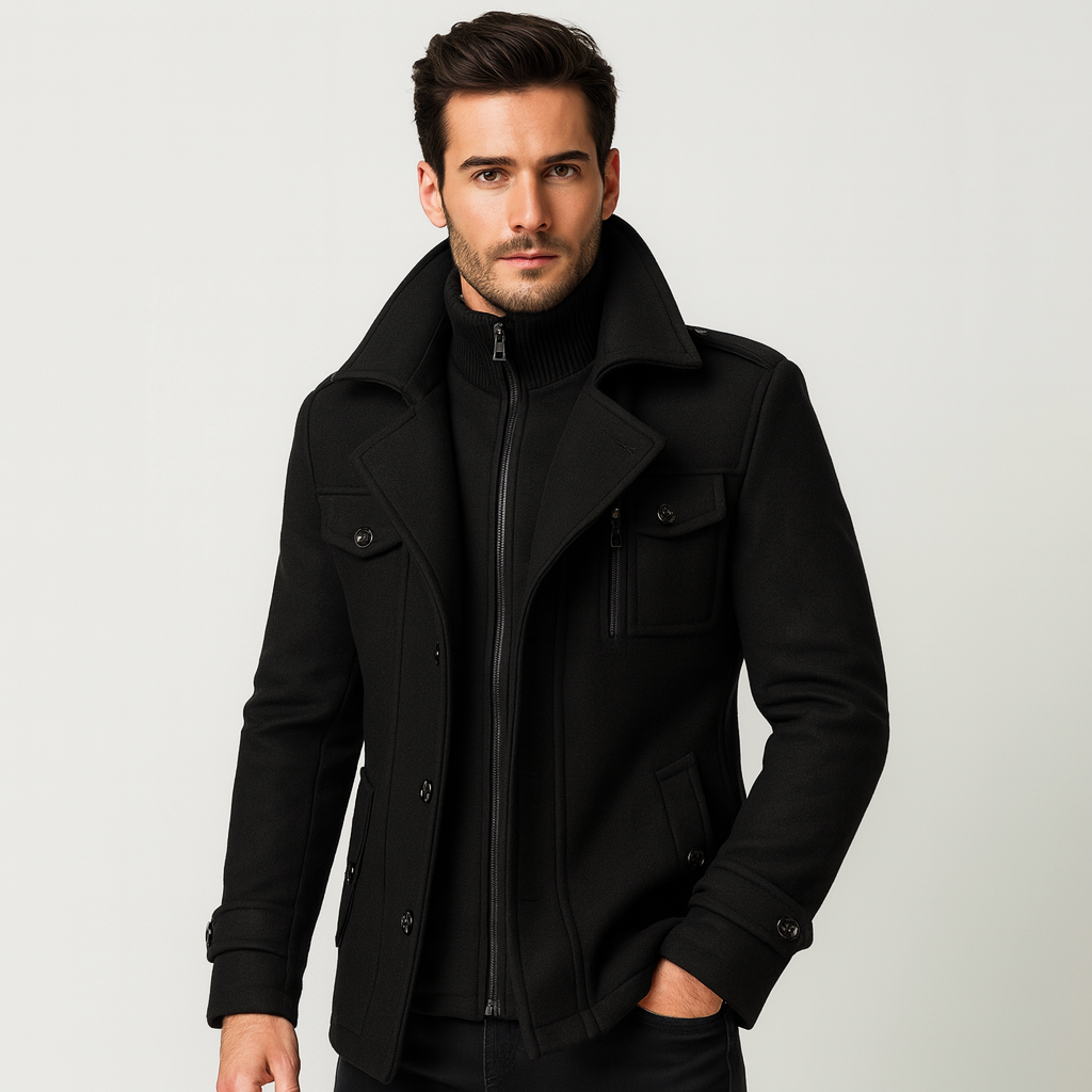 Montavien | Men's Coat – Bimaterial Elegance and Seasonal Protection